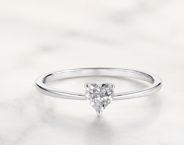 Sparkling Heart Silver Ring Love & Elegance  , Timelessly handcrafted