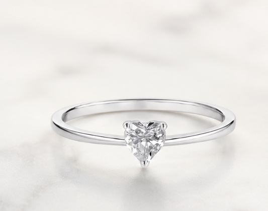 Sparkling Heart Silver Ring Love & Elegance  , Timelessly handcrafted