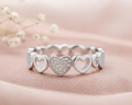 Sterling Silver Eternal Hearts Ring