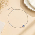 Silver Blue Evil Eye Anklet