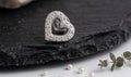 Sparkling Silver Heart Stud Earings